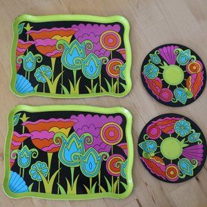 Mid Century Metal Children Play Dishes Psychedelic